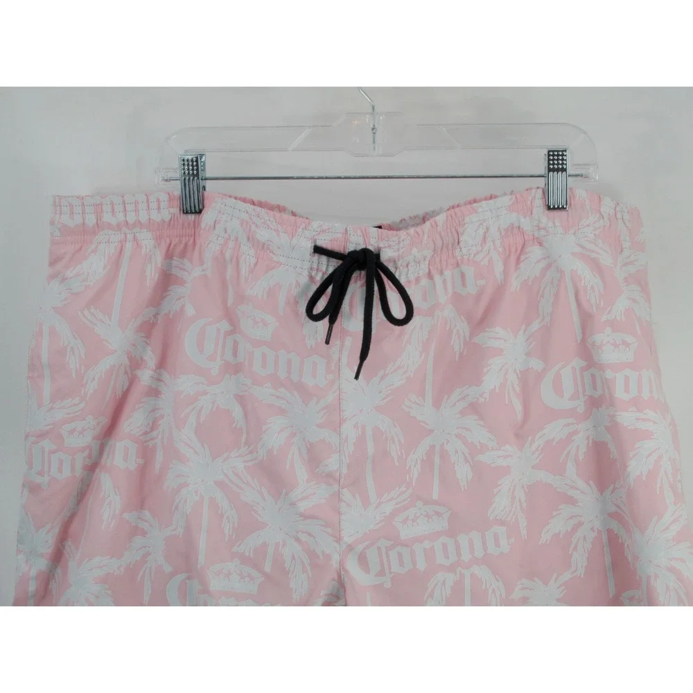Corona Mens XXL Pink Color Change Tropical Palm Tree Swim Trunks Shorts NWT
